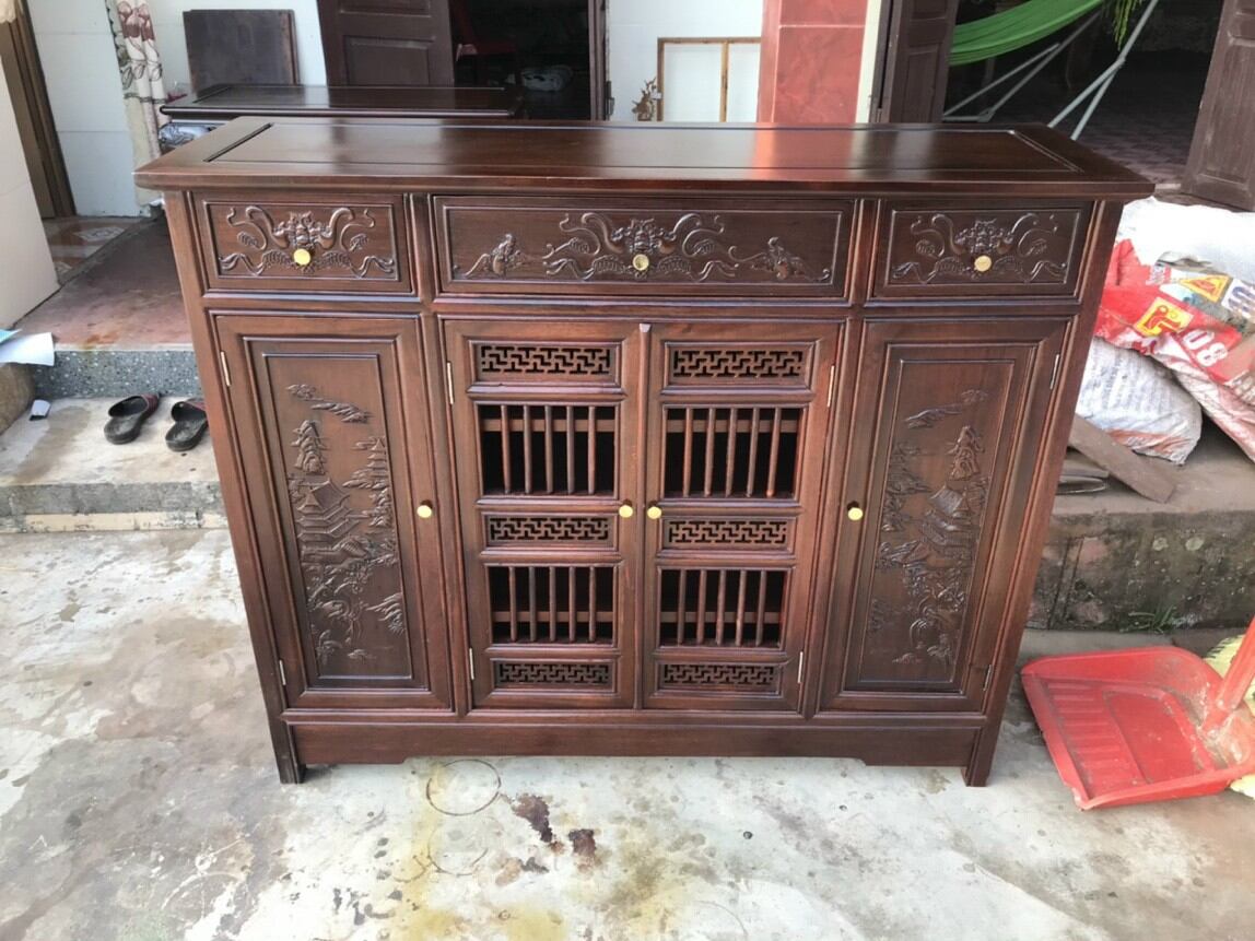 Tủ đựng giày dép gỗ gụ 117x37 cao 97cm