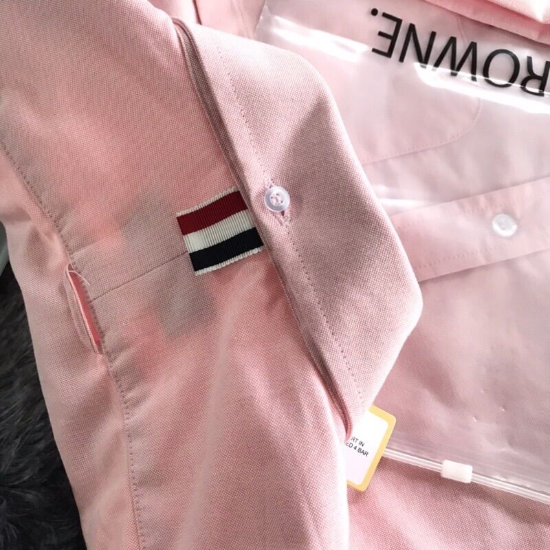 Áo sơ mi Thom Brown hồng 4 sọc trắng