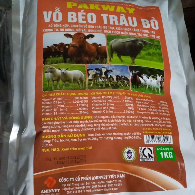 Vỗ béo trâu bò 1kg bột trộn thức ăn