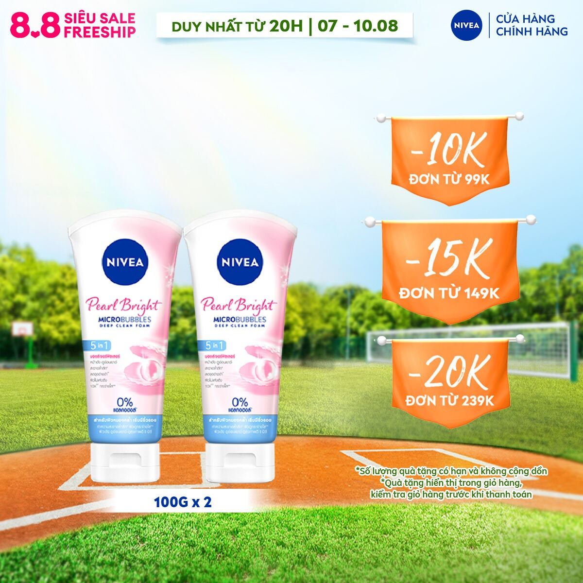 Bộ 2 sữa rửa mặt ngọc trai nivea pearl bright giúp sáng da - 81295x2