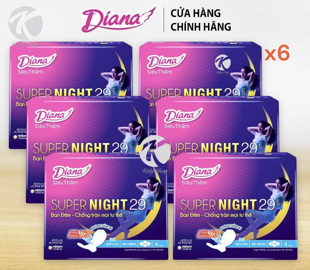 Combo 6 gói diana super night siêu ban đêm 29cm  1 gói 4 miếng - ảnh sản phẩm 2