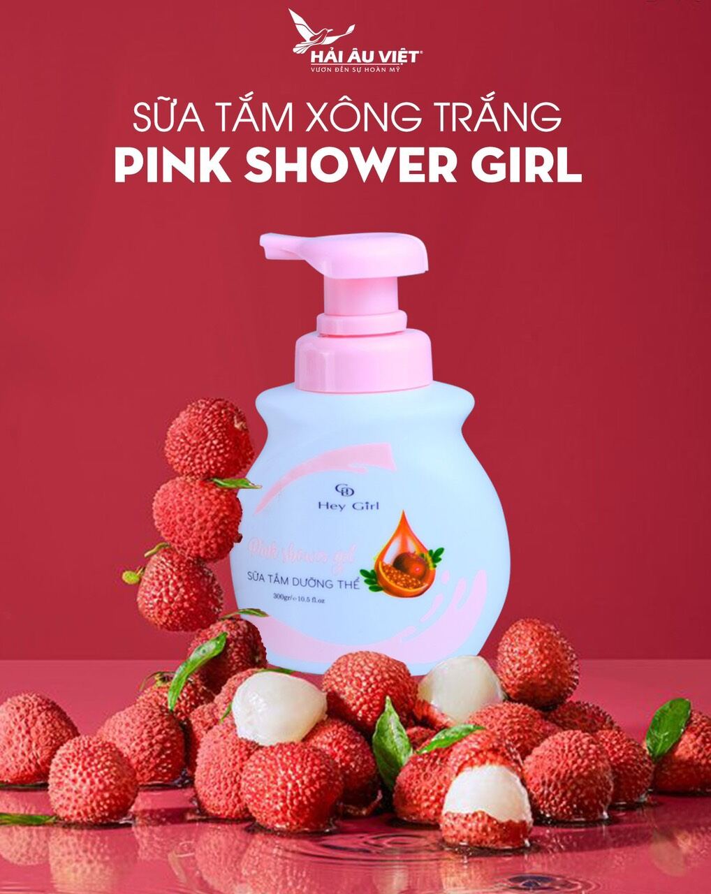 Sữa tắm xông trắng pink shower gel