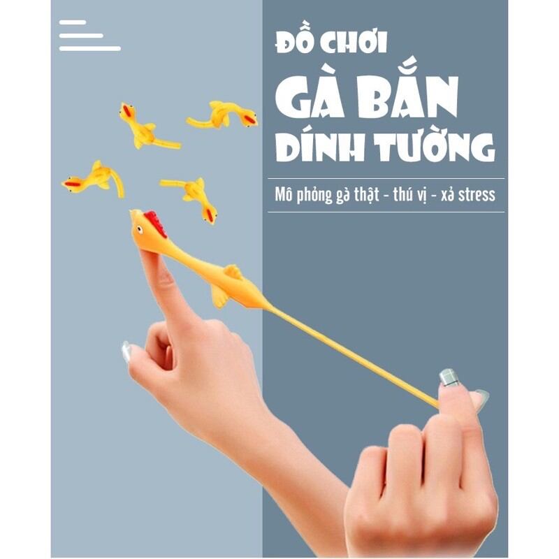 Gà Bắn Dính Tường Bằng Cao Su - Đồ Chơi Bắn Gà Vui  Nhộn Cho Bé