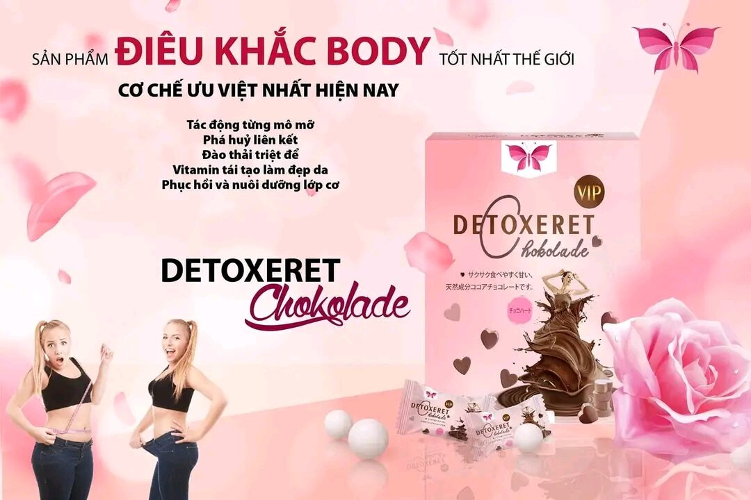 Socola giảm cân Detoxeret Chokolade Vip. Phiên bản mạnh gấp 3 Hộp 30 gói