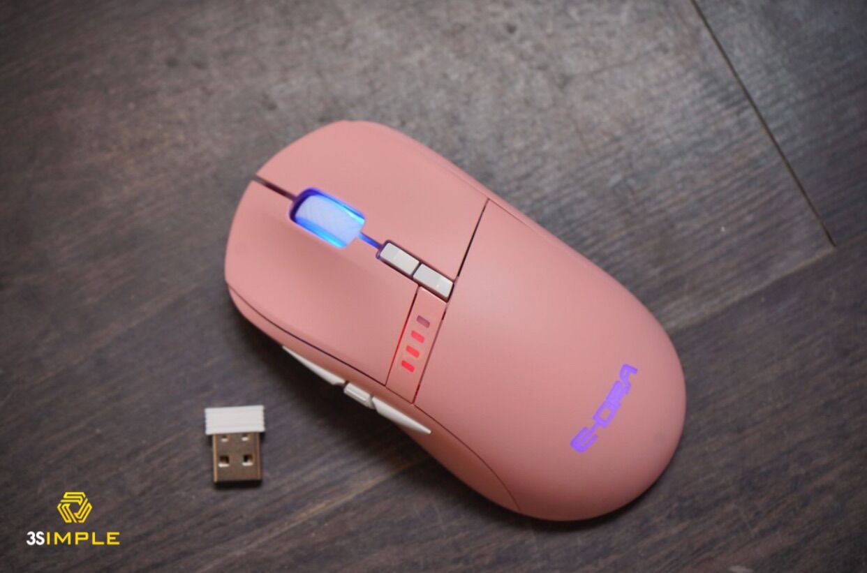 Chuột gaming E-Dra EM620W Wireless đen, hồng
