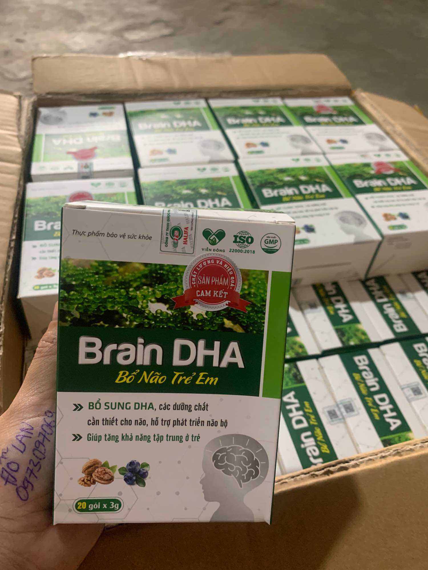 Cốm bổ não dha brain hộp 20 gói(mẫu mới)