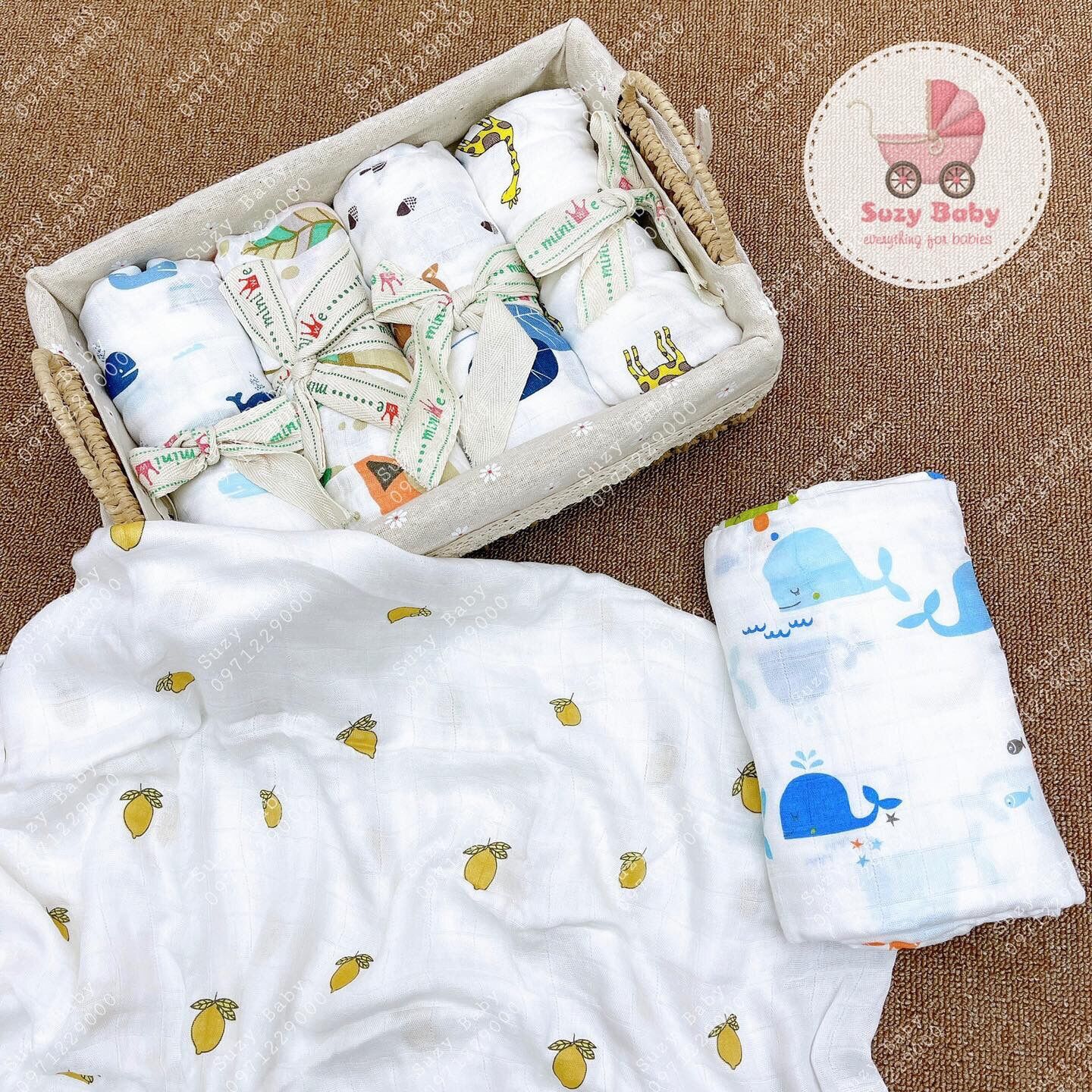 Khăn tắm xô sợi tre aden muslin cho bé