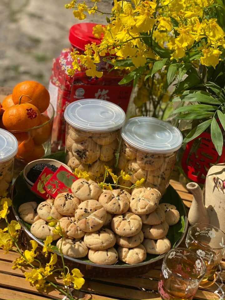200g bánh hạnh nhân mè đen