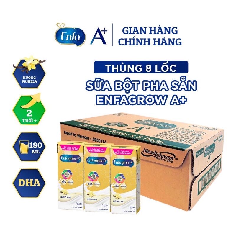 [Date 02/2024] Thùng 24 hộp sữa Enfa 180ml/hộp
