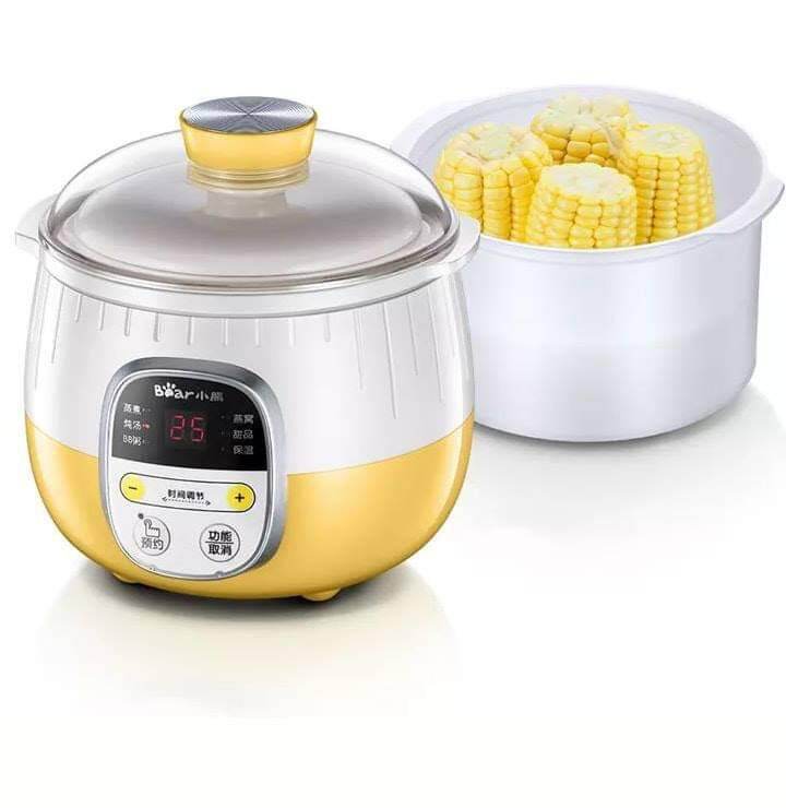 Nồi nấu cháo bear 0.8l có lồng hấp bh 18 tháng