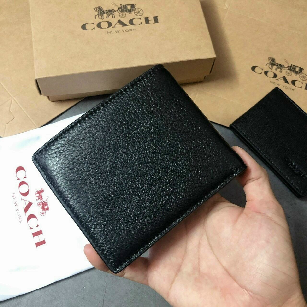 VÍ C0ACH NAM NGẮN DA THẬT chuẩn xịn xò