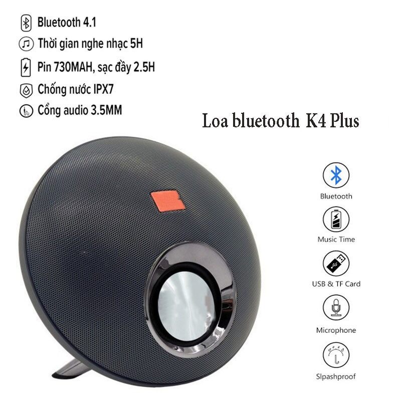 LOA BLUETOOTH K4 PLUS + Pin 4000mah cực trâu k4+