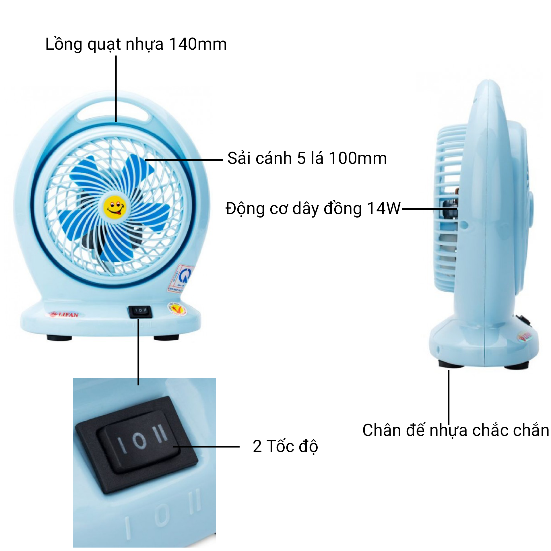 Quạt hộp mini Lifan HOMI (14w)