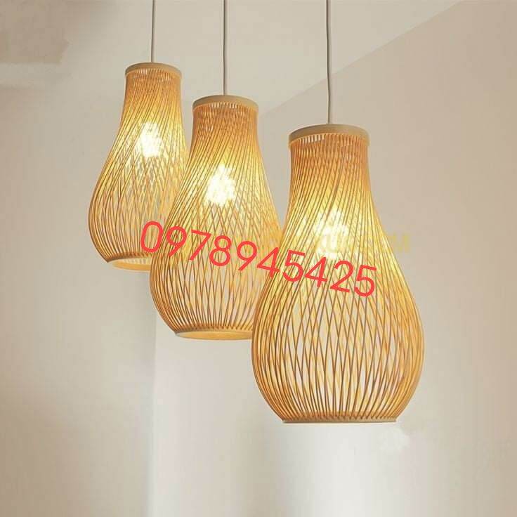 Combo 3 đèn mây tre đèn tre đèn thả mây tre decor đẹp