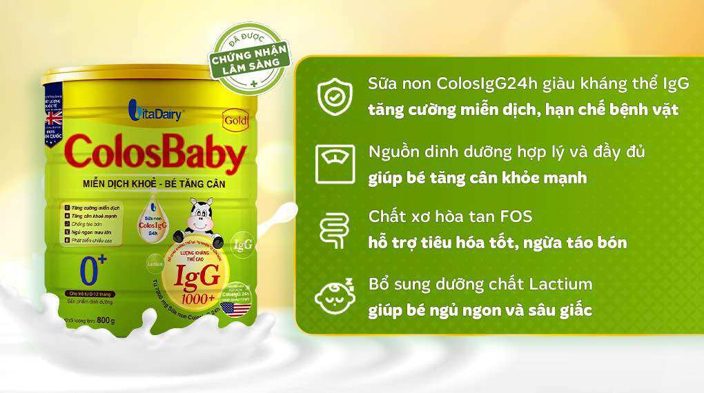 Combo 3 lon sữa colosbaby gold 0+ 800g vitadairy