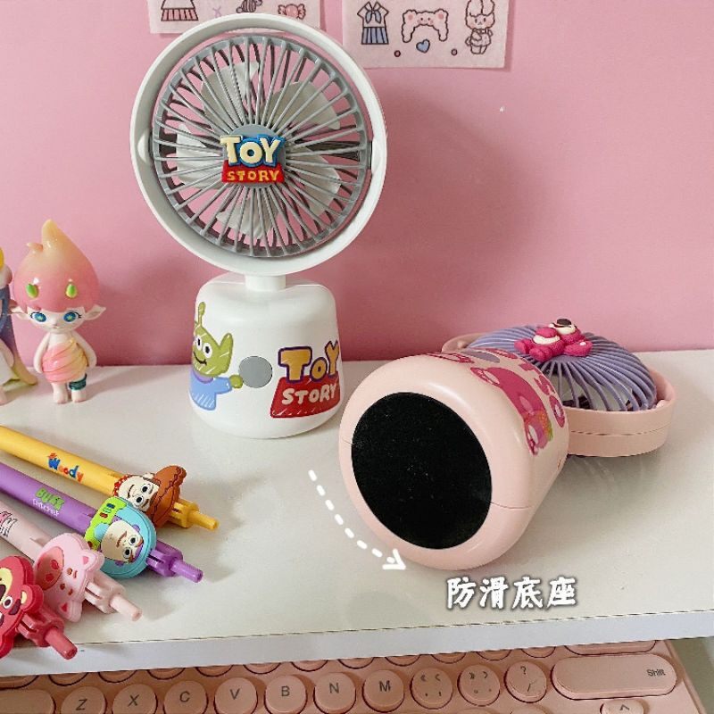 Quạt điện mini để bàn Gấu dâu dễ thương (Có cổng sạc USB)