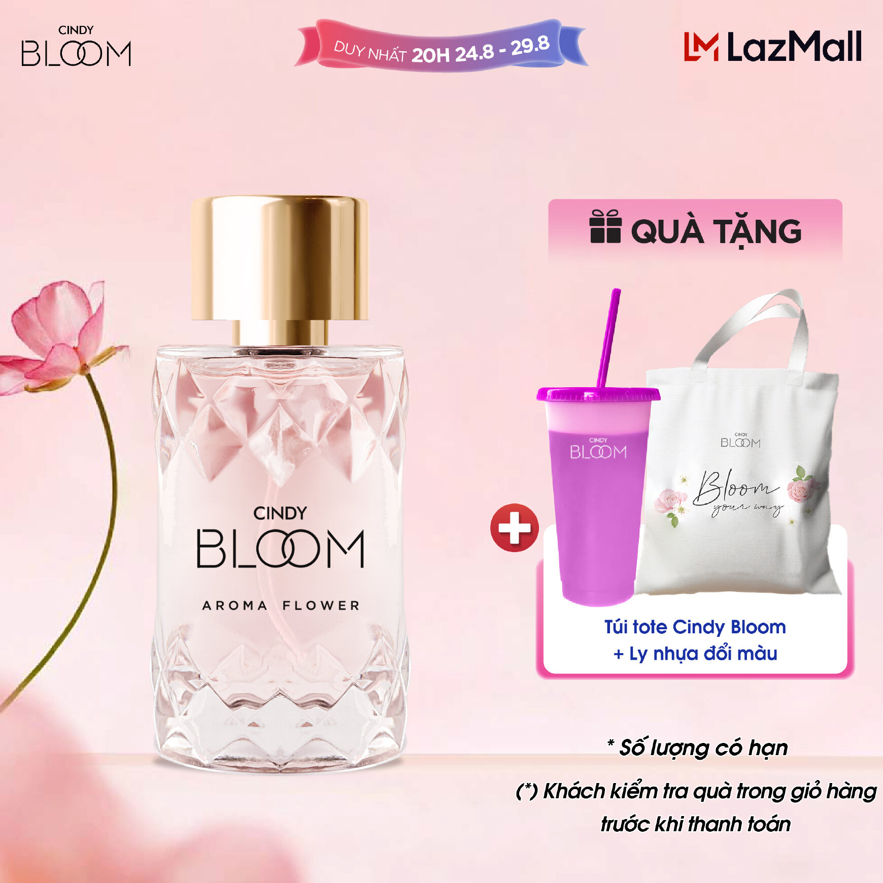 Nước hoa nữ Cindy Bloom Aroma Flower ngọt ngào nữ tính 50ml