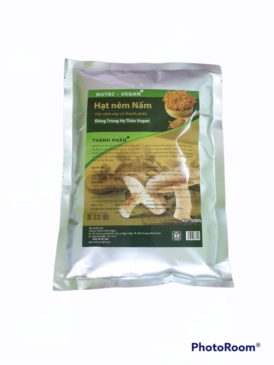 Hạt nêm đông trùng hạ thảo vegan 500gr