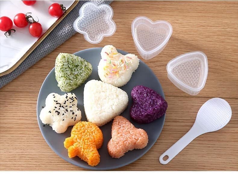Set 7 khuôn tạo hình cơm nắm bento