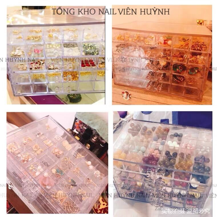 Khay meka 5 tầng đựng đá , phụ kiện , charm nail