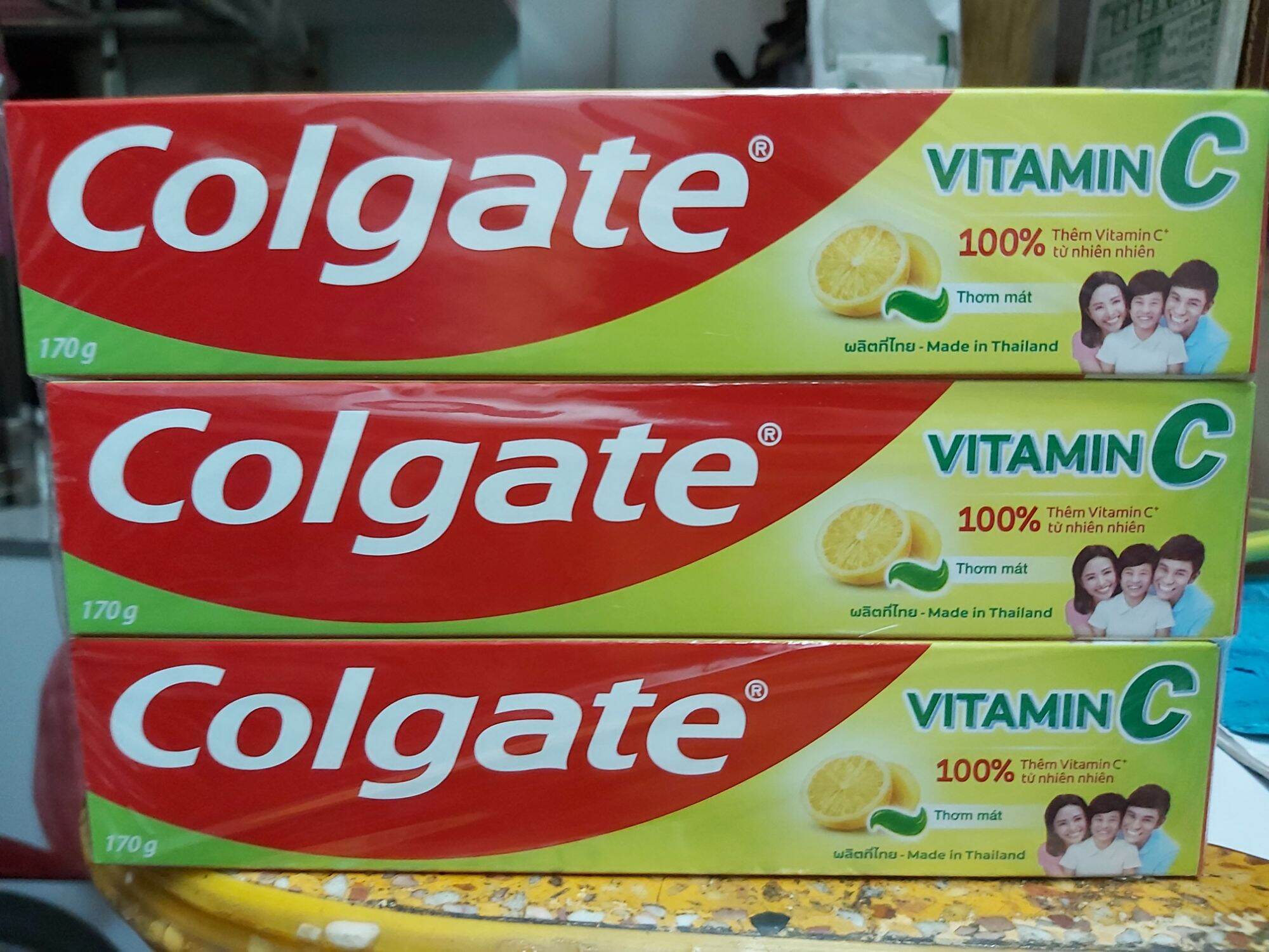 Kem Đánh răng Colgate VitaminC 170g lốc 6 cây