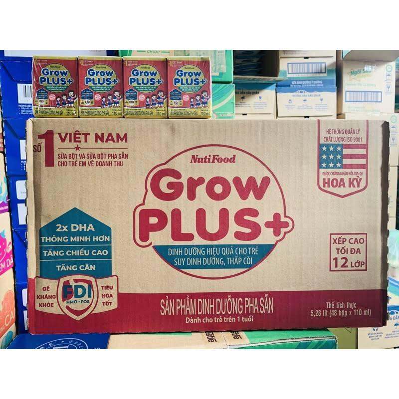 Sữa bột Pha Sẵn Nutifood Grow Plus đỏ 110ml FREESHIP