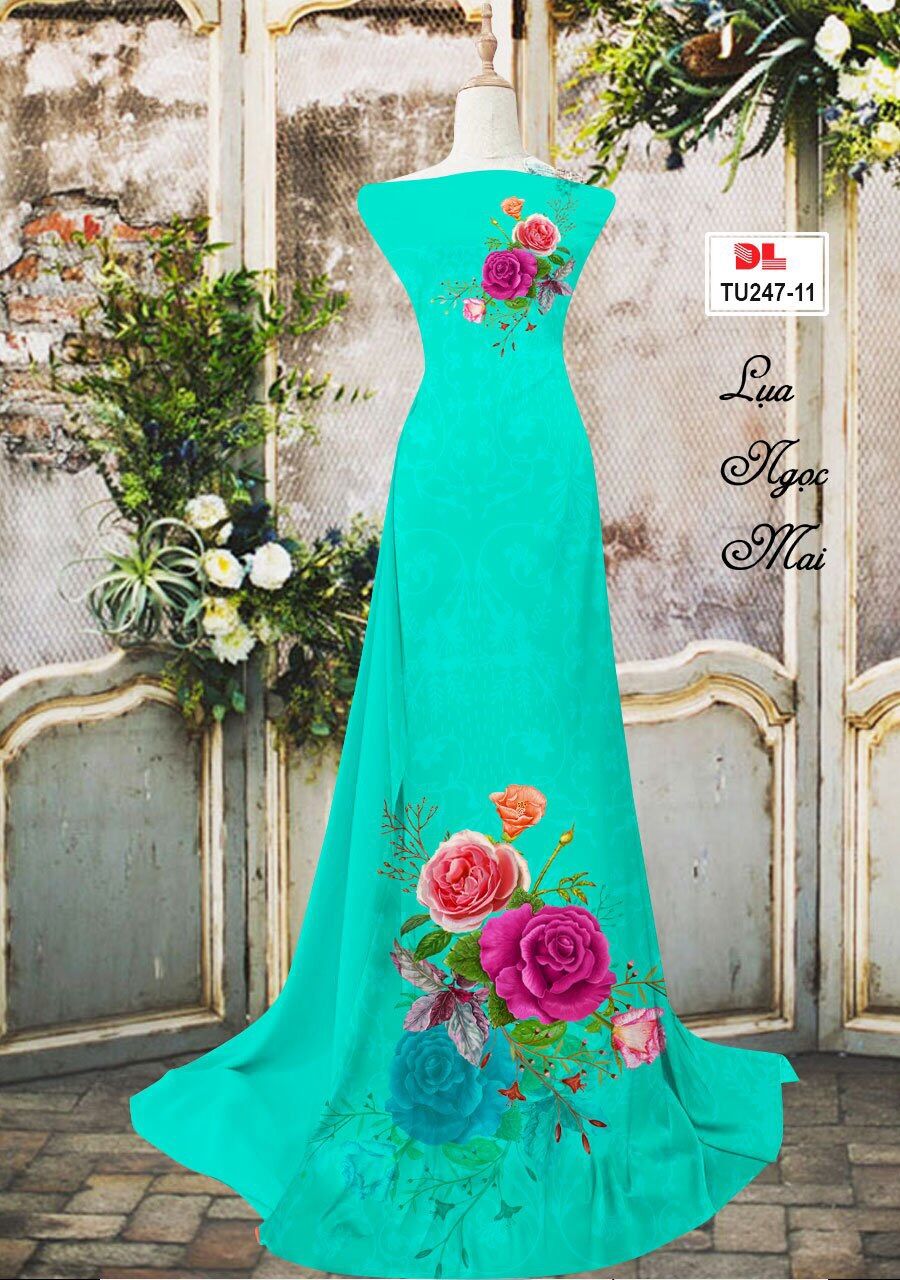 [HCM]vải áo dài hoa hồng