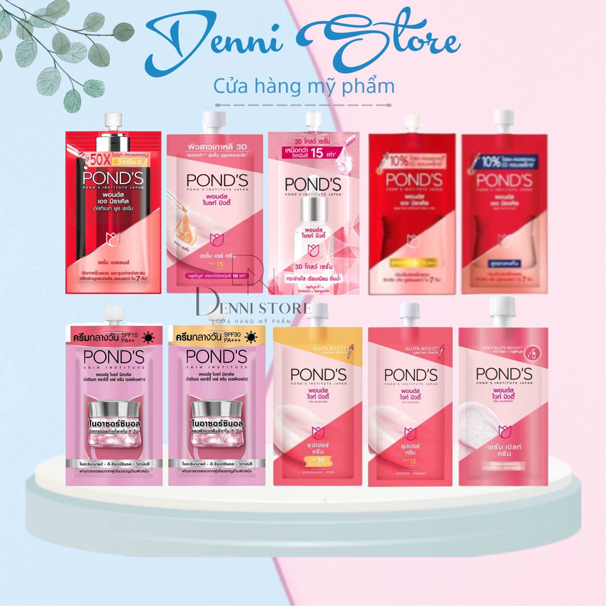 01 gói kem dưỡng trắng sáng da, chống nắng pond’s bright beauty thái lan - kem pond’s thái