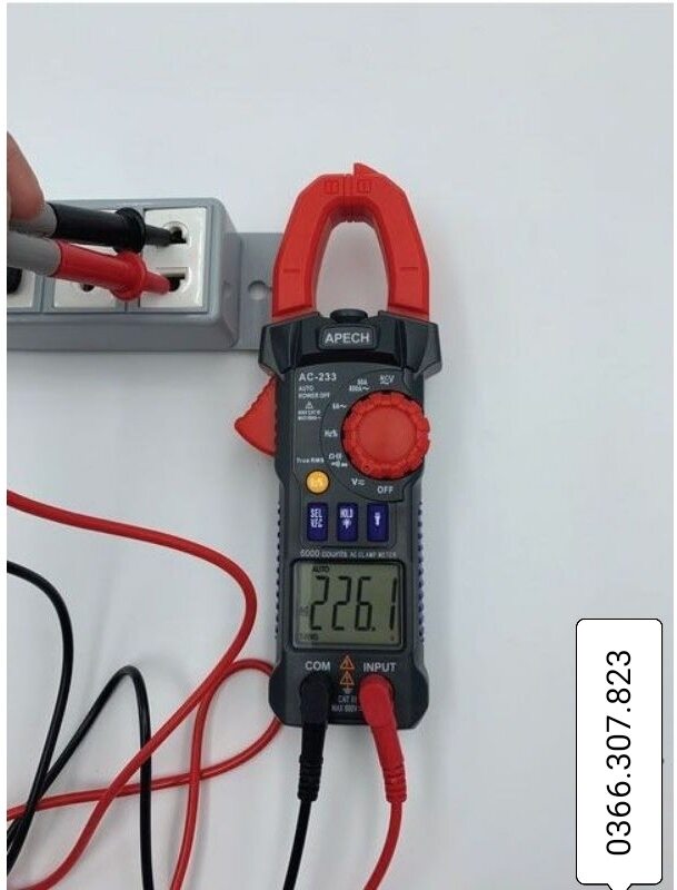Apech ac-233 ampe kìm đo dòng ac đo dòng điện ac, điện áp ac/dc, điện trở, tụ điện, tần số, chống cháy khi đo nhầm thang