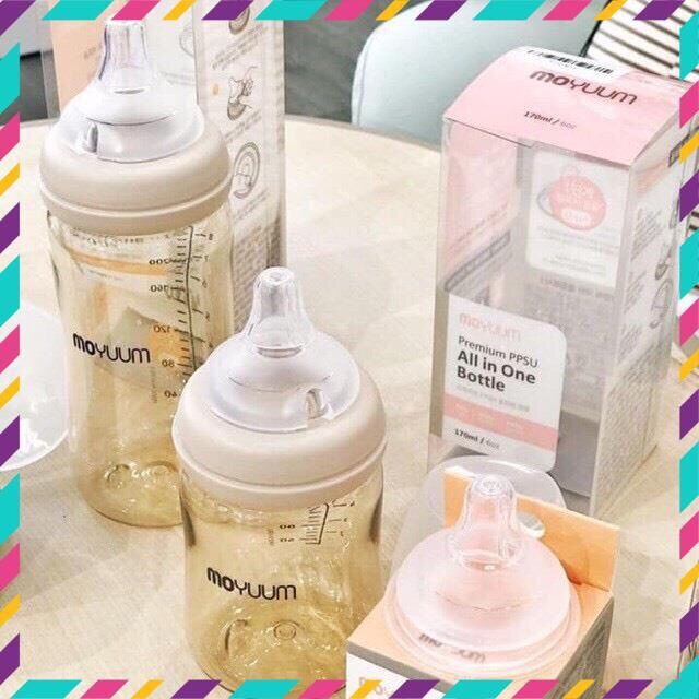 Bình sữa Moyuum 170ml/270ml Nội địa Hàn( kèm núm và có hỗ trợ đổi núm ti) cho bé