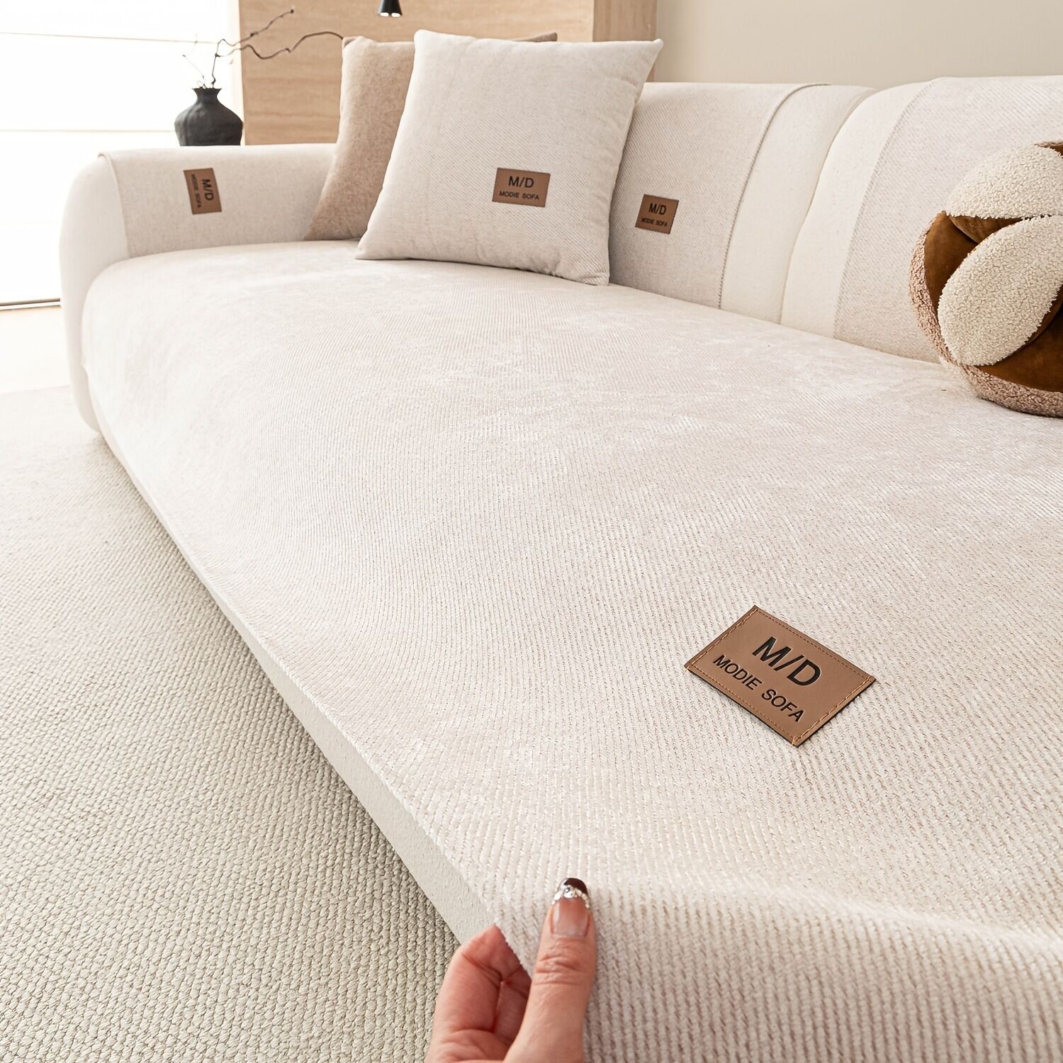 Áo Phủ Ghế Sofa Chất Liệu Vải Tuýt Chenille Nhuộm Sợi Đa Năng Chống Trơn Trượt Thân Thiện Với Thú Cưng Dùng Được Quanh Năm Nhãn Hiệu PU Chắc Chắn