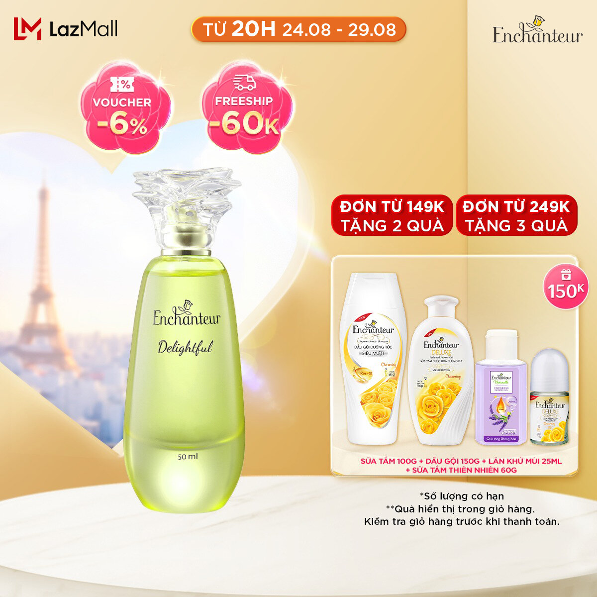 Nước hoa cao cấp Enchanteur Delighftul tự tin bừng sáng gợi cảm tinh tế 50ml