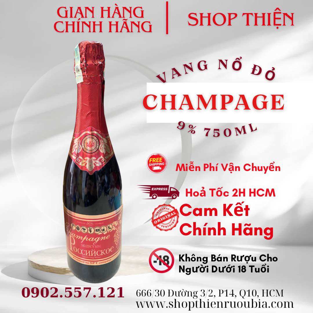 Vang nổ đỏ việt nam champagne 9% 750ml
