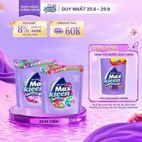 Combo Túi Viên Giặt Xả MaxKleen hương Ngày Thư Thái + Hương Hoa Huyền Diệu (34 viên/ túi)