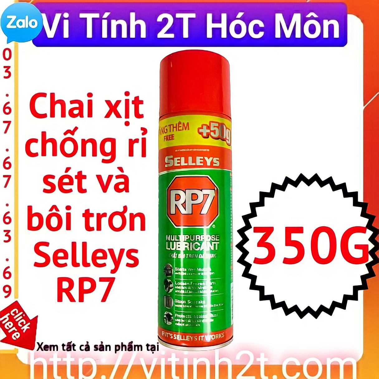 Chai xịt chống rỉ sét va bôi trơn RP7 300g
