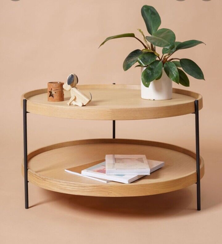 Bàn trà 2 tầng, bàn humla, bàn gỗ sồi, table humla