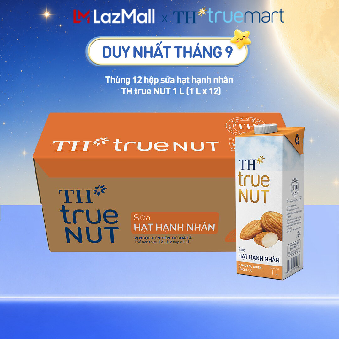Thùng 12 hộp sữa hạt hạnh nhân TH true NUT 1 L (1 L x 12)