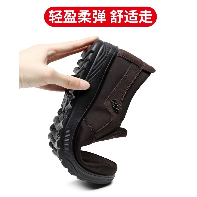 Giày Vải Nam Chống Thấm Nước Thoáng Khí Thường Ngày Đế Mềm Chống Trượt Nhẹ Cỡ Lớn Giày Bố Cho Người Trung Niên Và Người Cao Tuổi