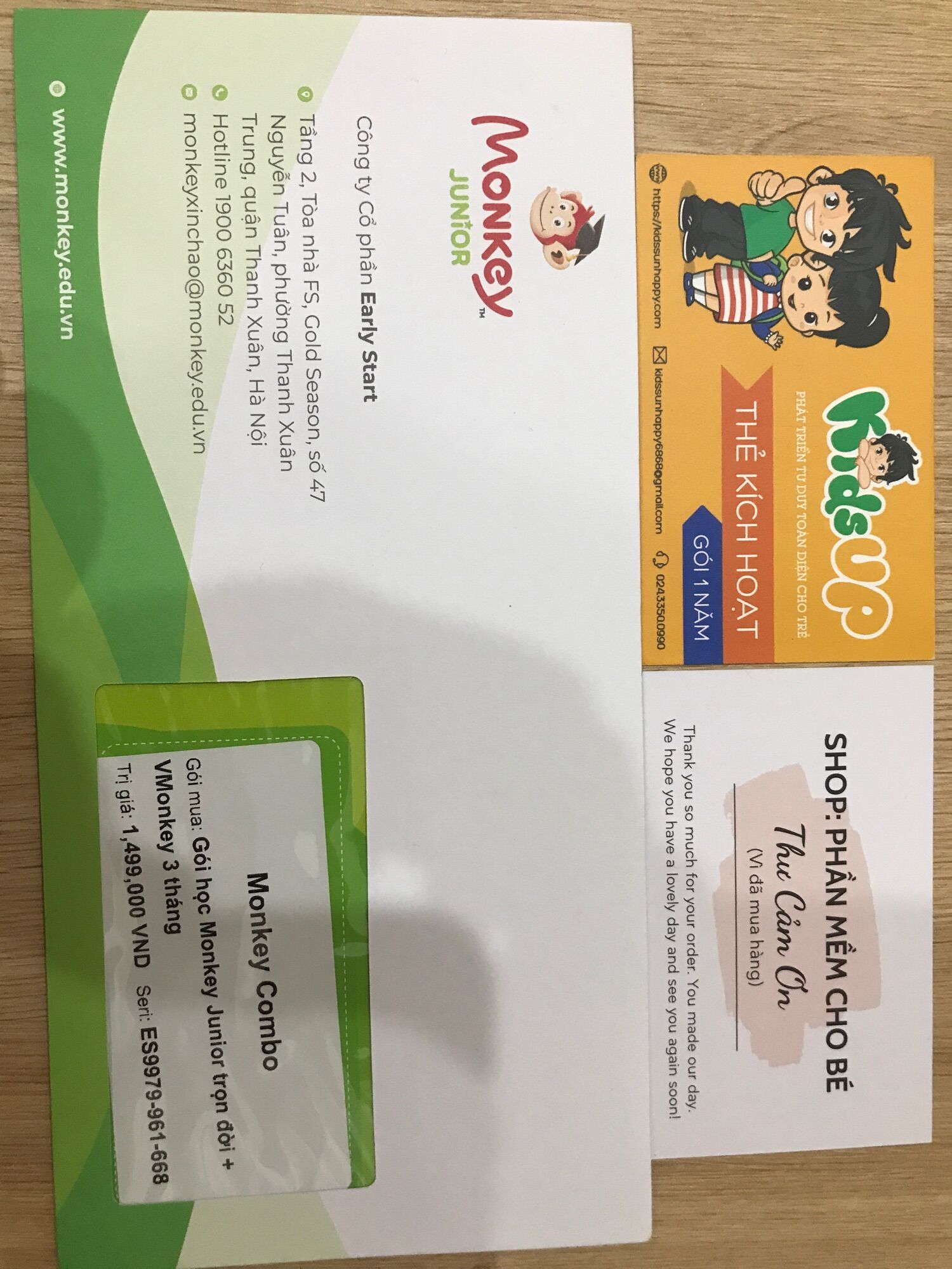 COMBO MONKEY JUNIOR TRỌN ĐỜI + KIDS UP 1 năm + VMONKEY 3 Tháng