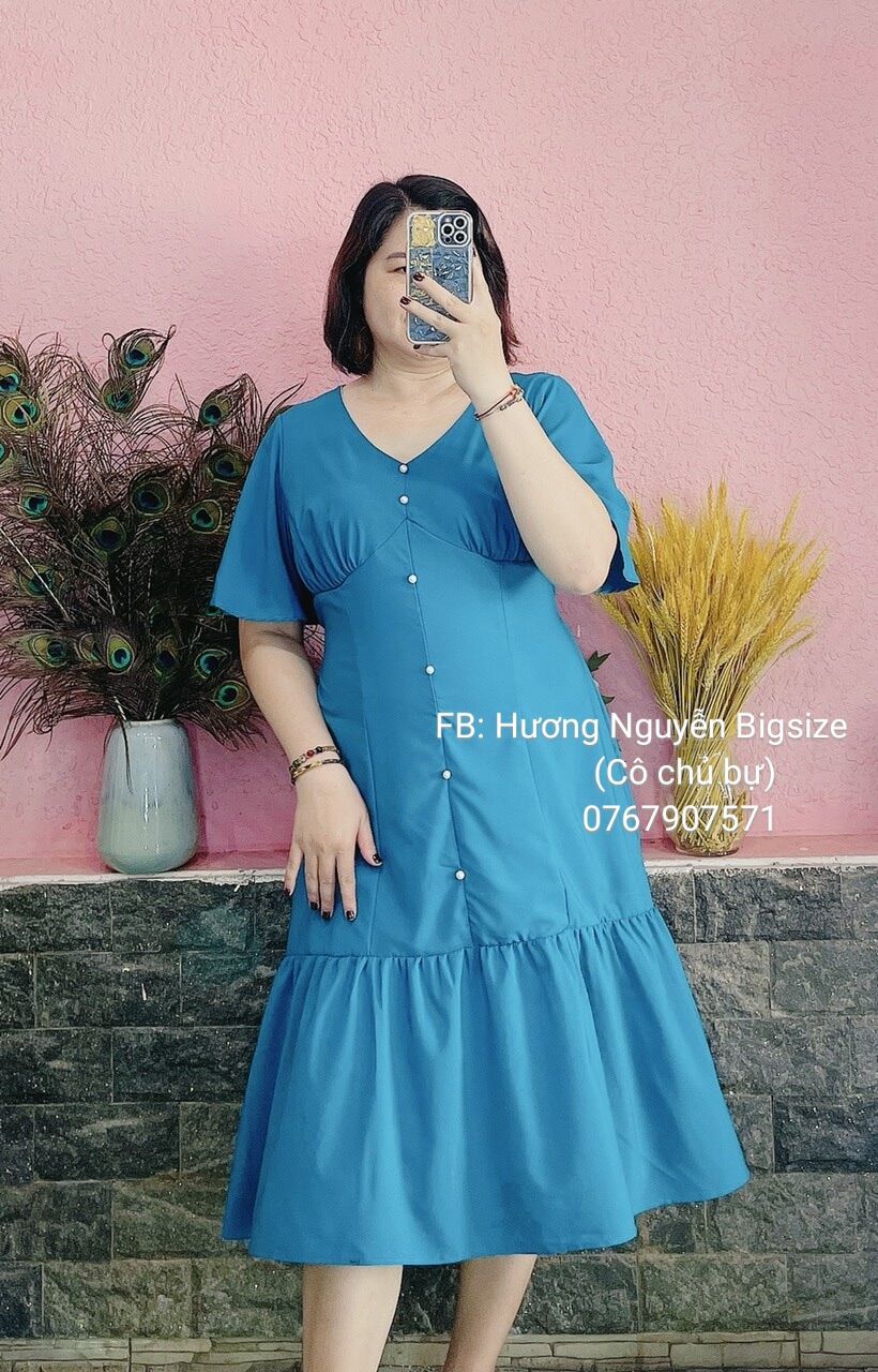 [Ảnh thật] 55-90kg Bigsize ĐẦM MAXI ĐUÔI CÁ (MS1414)
