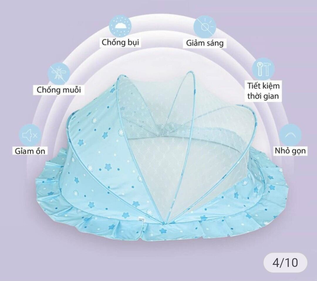 Màn chụp gấp gọn cho bé sơ sinh_ Mùng chụp xếp chống muỗi cho trẻ em