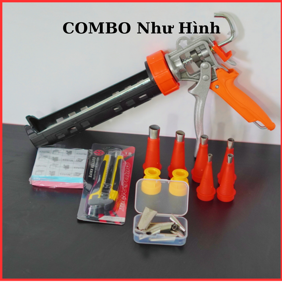 Súng bắn keo silicon chất liệu hợp kim cao cấp, dụng cụ bơm keo silicon