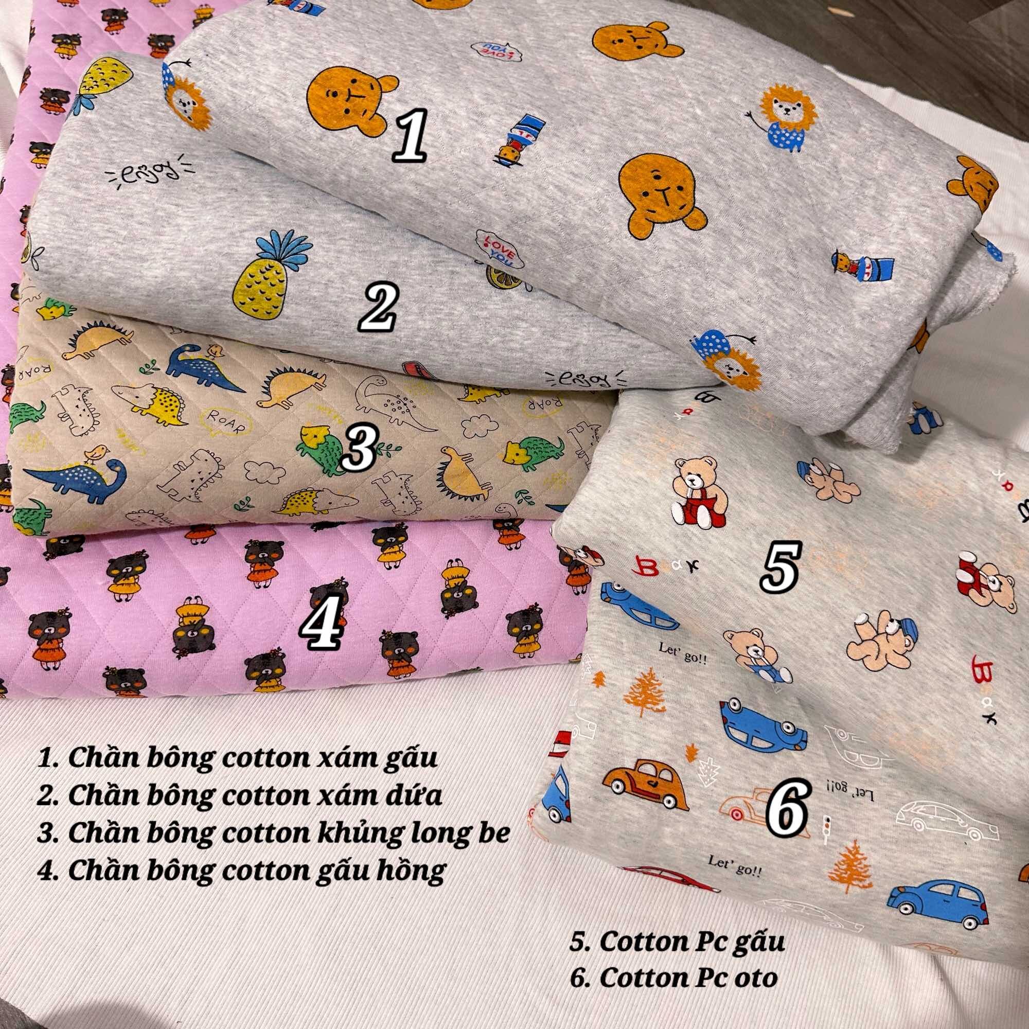 Vải chần bông baby - cotton chần bông hàn quốc siêu mềm đẹp siêu ấm lên bộ cho các bé, ga gối,…