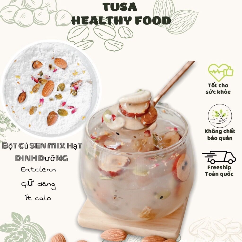 Tinh bột củ sen hạt dinh dưỡng hộp 500g