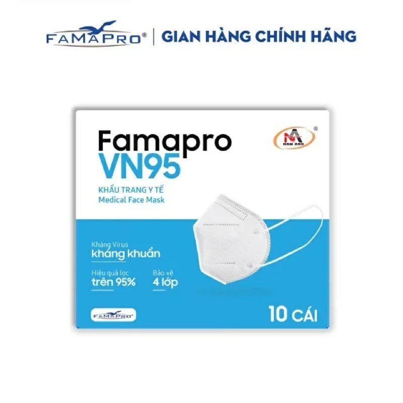 Khẩu trang famapro vn95 nam anh. dạng hộp, 5 hộp 50 cái