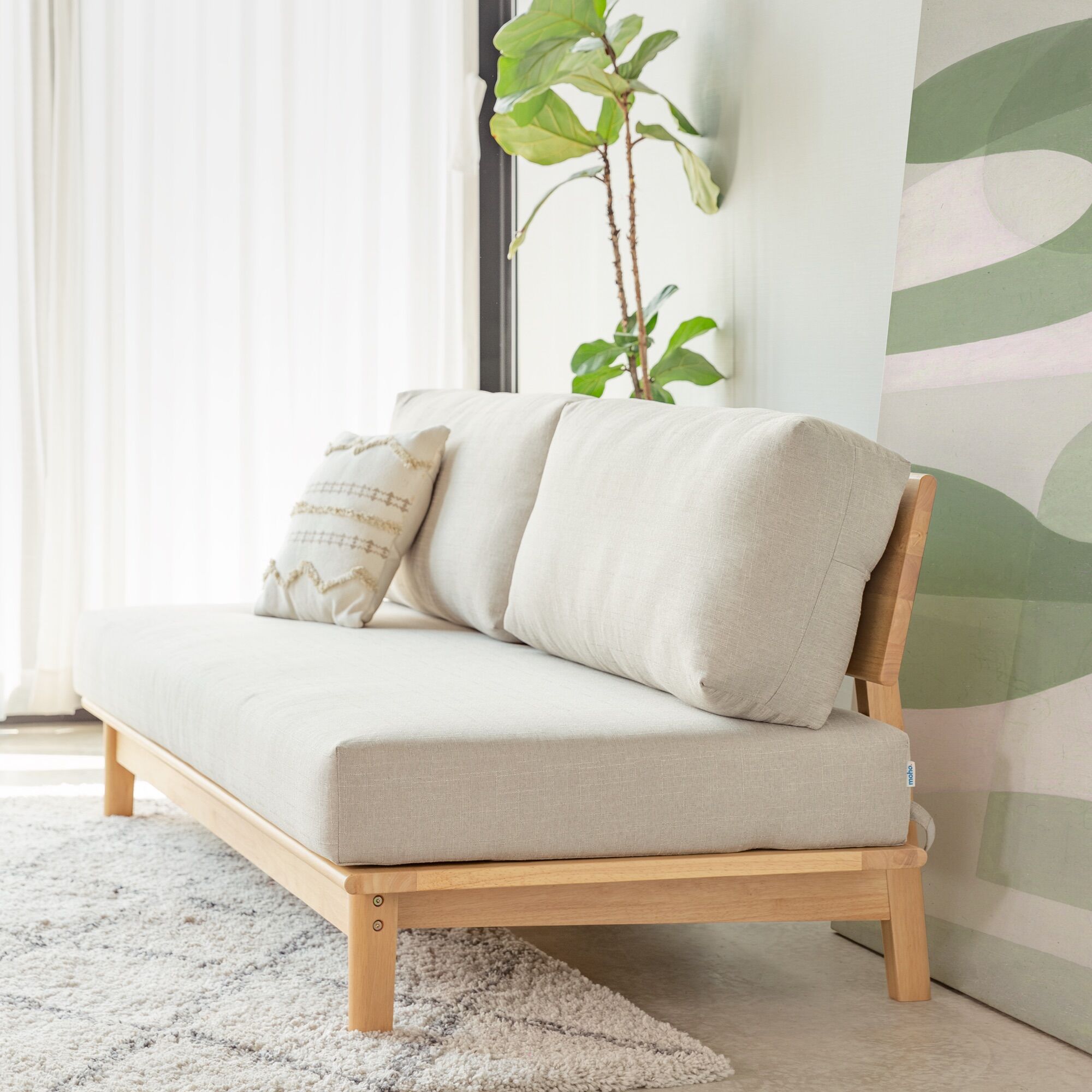 Ghế Sofa Gỗ Cao Su Tự Nhiên MOHO VLINE 601