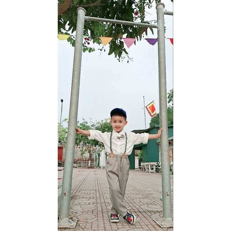 [SET BÉ TRAI] Bộ công tử áo sơmi quần 2 dây cho bé trai
