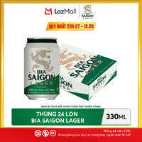 Nồng Độ Cồn 4.3% - Thùng 24 Lon Bia Saigon Lager 330ml