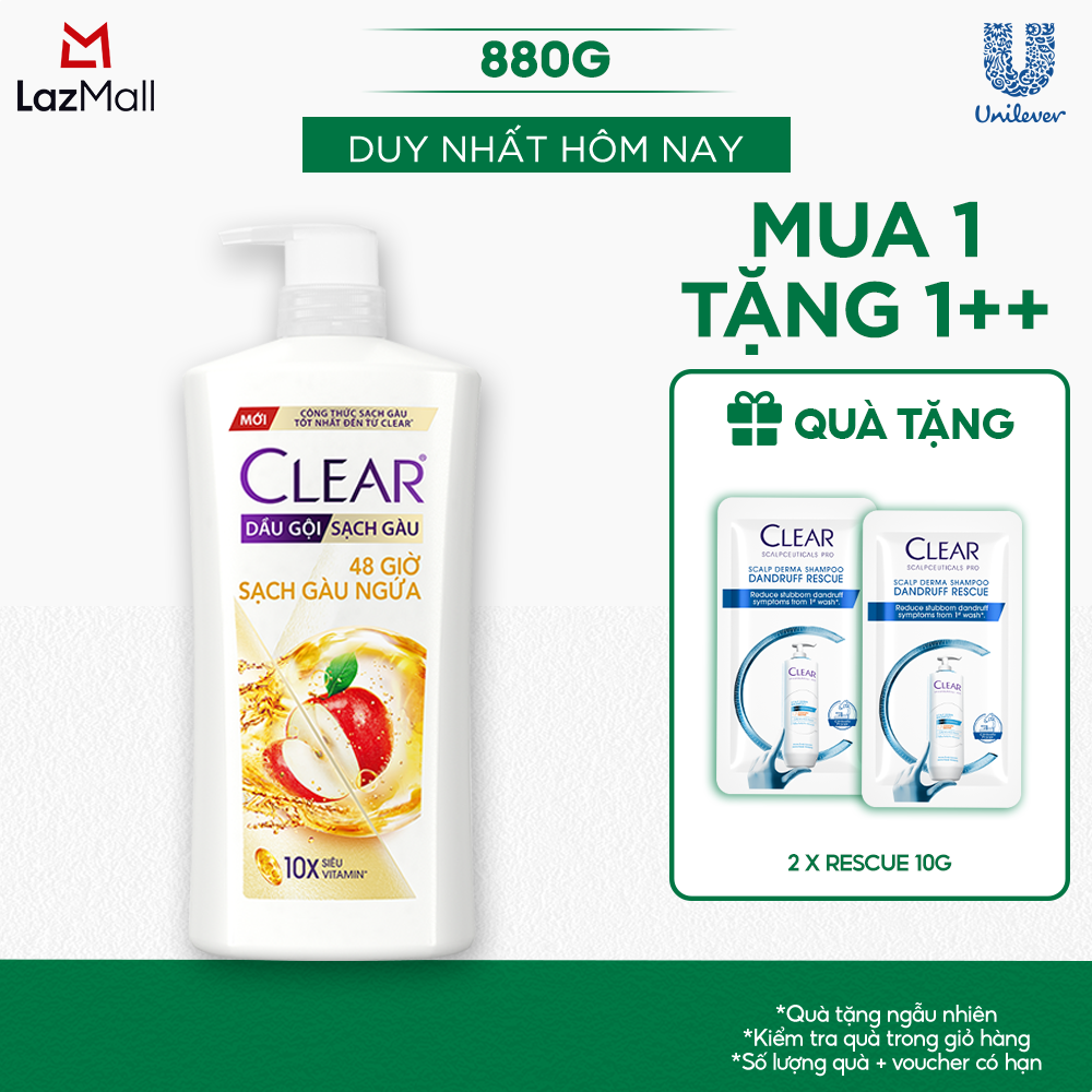 Dầu gội CLEAR 48 Giờ Sạch Gàu Ngứa 880g