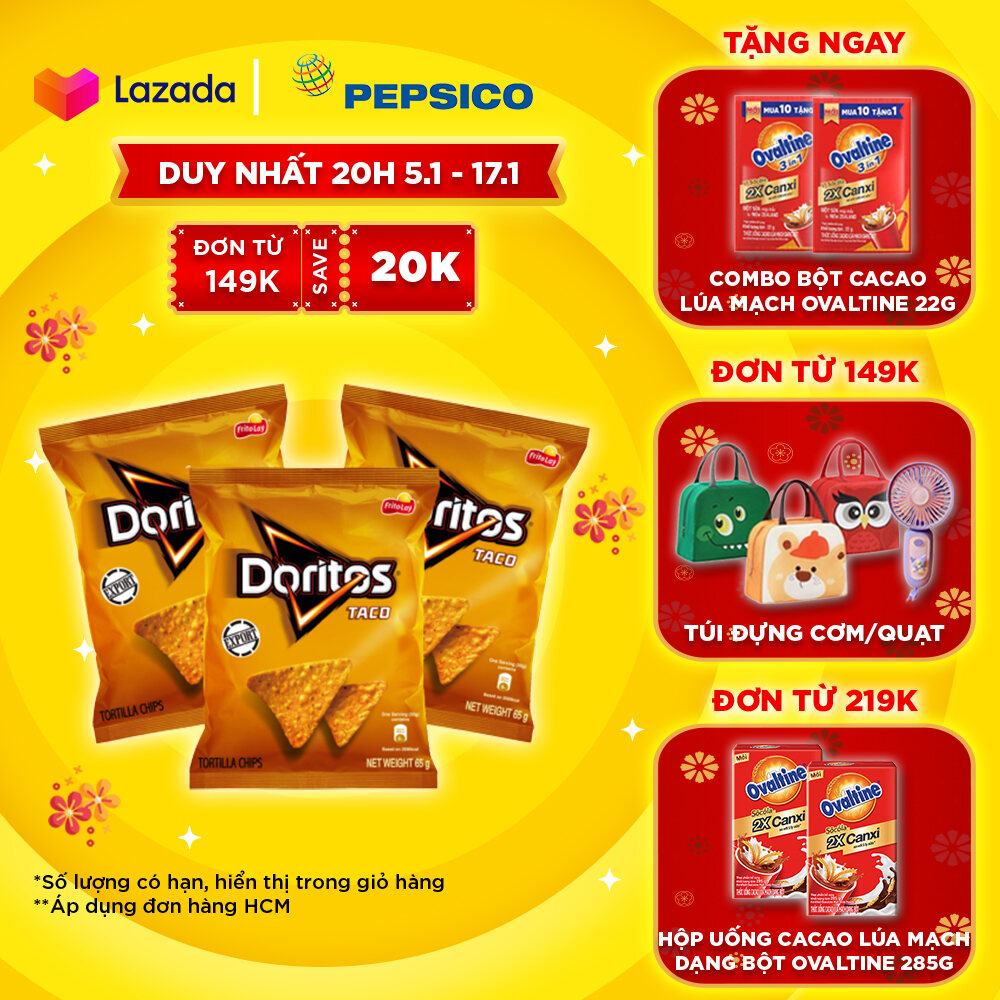 Combo 3 bánh snack Doritos vị Taco 65gr